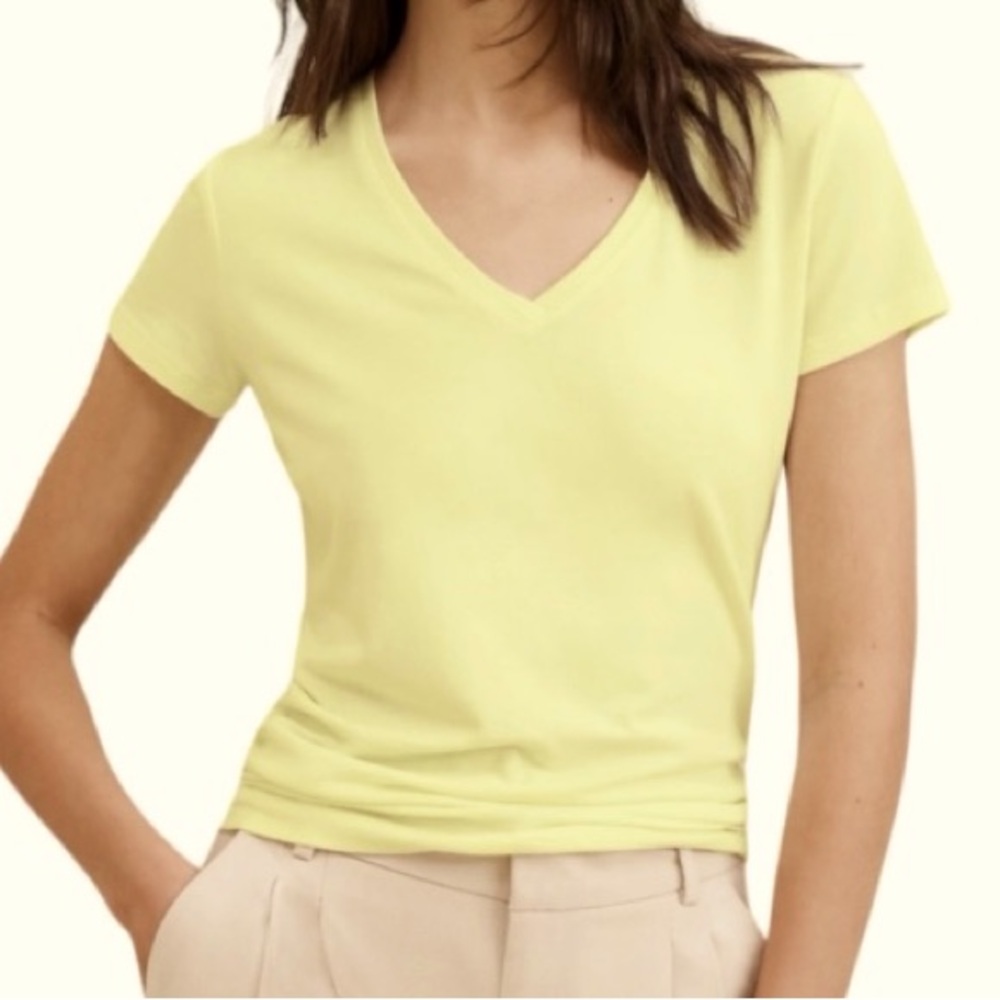 Lot Of 2 Banana Republic Timeless T-Shirts In Black & Yellow NEW Size Medium - Picture 2 of 6